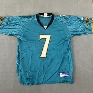 Vintage Byron Leftwich #7 Jacksonville Jaguars Teal Reebok Jersey Size XL